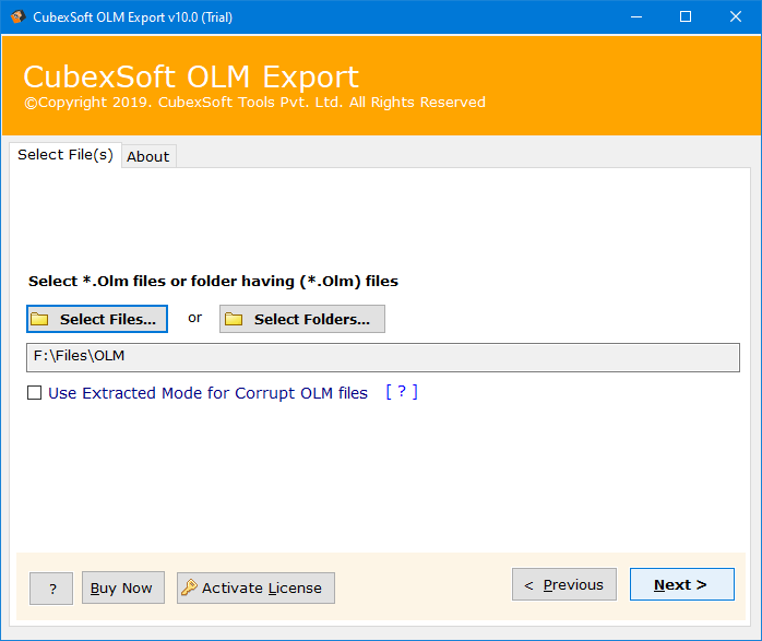 CubexSoft OLM Export screenshot